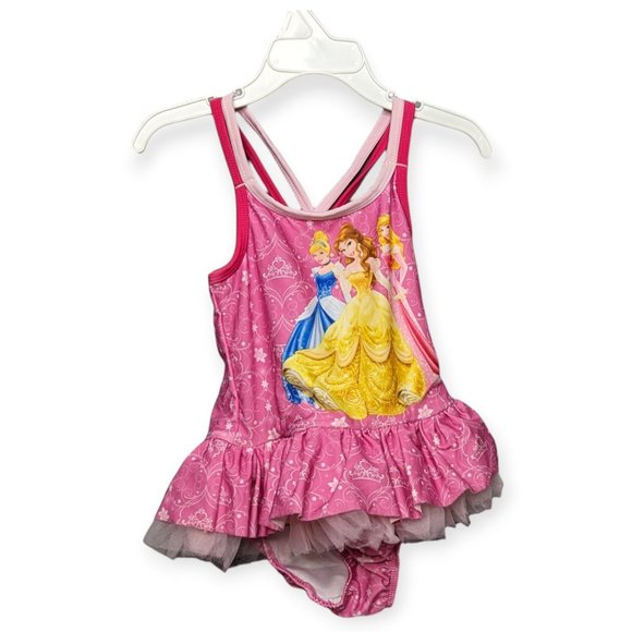 Disney Other - Disney Princess Pink & White Swim Suit Size 5T